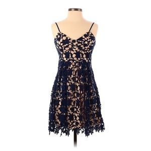 Francesca’s navy and cream dress